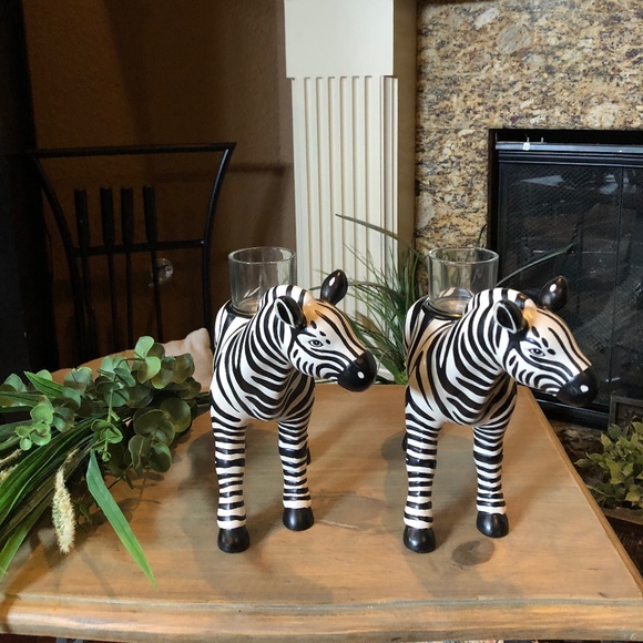 PartyLite African Inspiration Zebra Votive Candle Holders - Picture 5 of 6